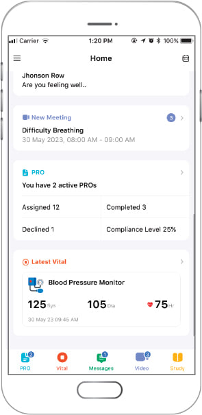 Carematix clinical trial app to check patients